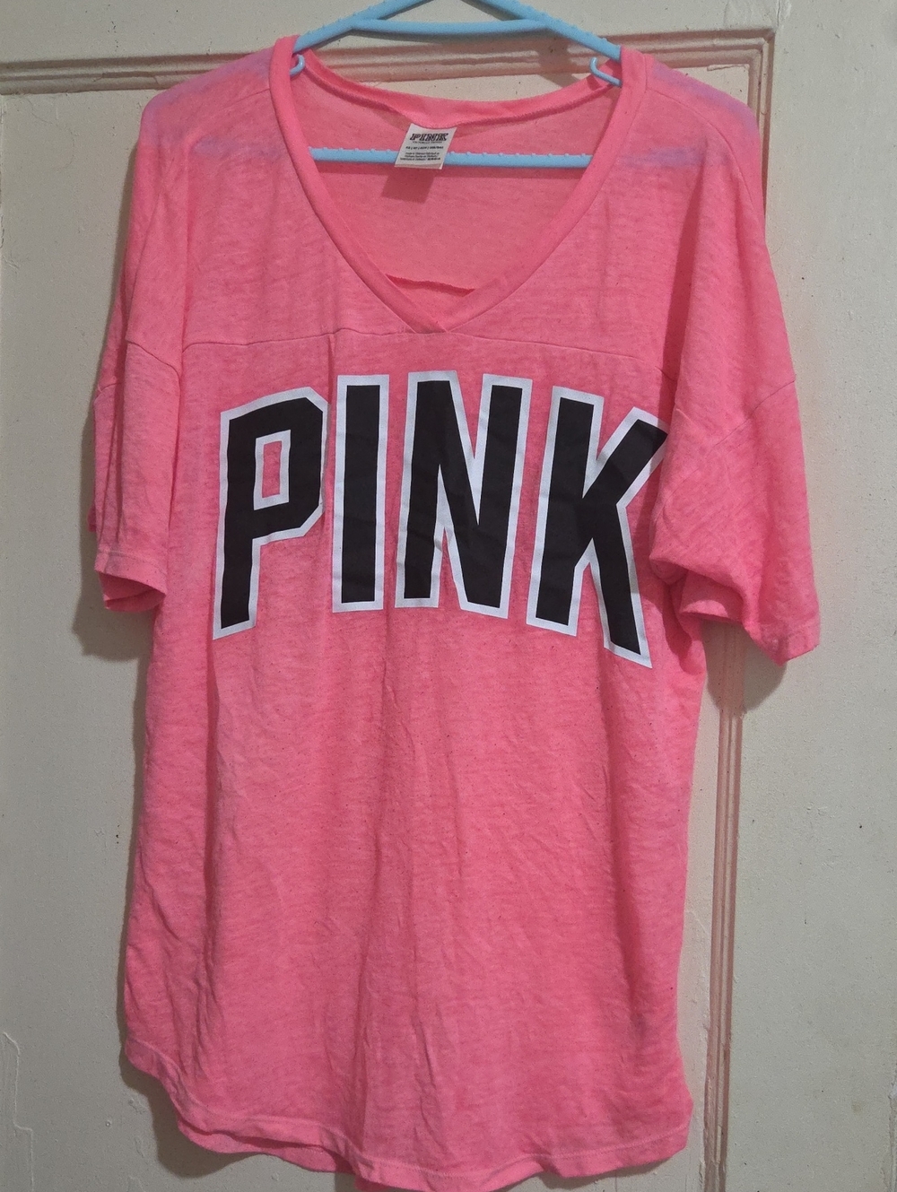 PINK Victoria's Secret Coral Pink Graphic Tee